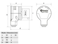 Bemis BC1-3505-2130 CEE Norm IP44 32A 90° Eğik Döner Fiş - 2