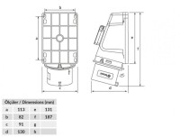 Bemis BC1-3505-2238 CEE Norm IP44 32A 90° Eğik Pano Prizli Duvar Fiş - 2