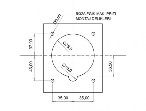 Bemis BC1-3505-2420 CEE Norm IP44 32A 45° Eğik Makine Priz - 2