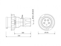 Bemis BC1-3505-7011 CEE Norm IP67 32A Düz Fiş - 2