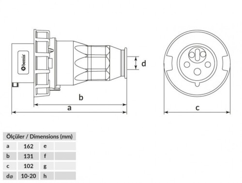 Bemis BC1-3505-7050 CEE Norm IP67 32A Enversör Düz Fiş - 2