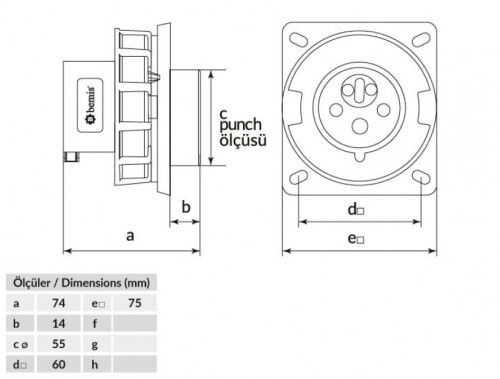 Bemis BC1-3505-7070 CEE Norm IP67 32A Enversör Makine Fişi - 2