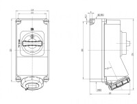 Bemis BC1-3505-7540 CEE Norm IP67 5/32A İnterlock 90° Eğik Duvar Priz - 2