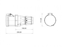 Bemis BC1-4303-2312 CEE Norm IP44 63A Uzatma Priz - 2