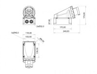 Bemis BC1-4303-7236 CEE Norm IP67 63A 90° Eğik Duvar Fiş - 2