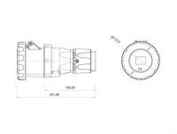 Bemis BC1-4303-7312 CEE Norm IP67 63A Uzatma Priz - 2