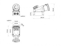 Bemis BC1-4303-7537 CEE Norm IP67 63A 90° Eğik 1/16A. Makine Prizli Duvar Priz - 2