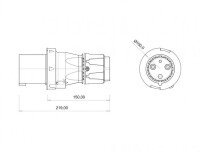 Bemis BC1-4403-2011 CEE Norm IP44 63A Düz Fiş - 2