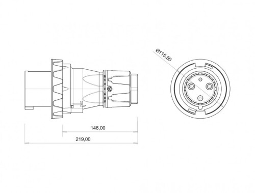 Bemis BC1-4403-7011 CEE Norm IP67 63A Düz Fiş - 2