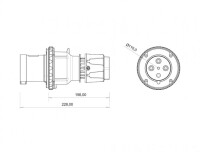 Bemis BC1-4504-2011 CEE Norm IP44 63A Düz Fiş - 2