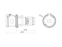 Bemis BC1-4504-2312 CEE Norm IP44 63A Uzatma Priz - 2