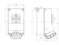 Bemis BC1-4504-7540 CEE Norm IP67 4/63A İnterlock 90° Eğik Duvar Priz - 2