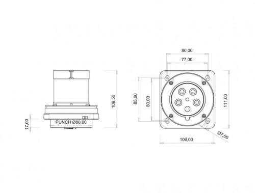 Bemis BC1-4505-2114 CEE Norm IP44 63A Makine Fişi - 2