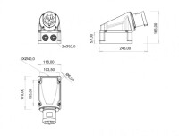 Bemis BC1-4505-2236 CEE Norm IP44 63A 90° Eğik Duvar Fiş - 2