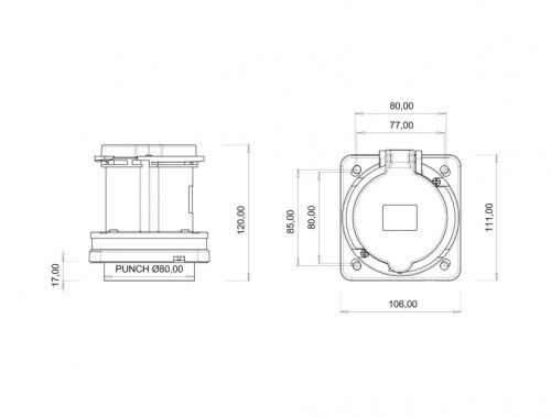 Bemis BC1-4505-2413 CEE Norm IP44 63A Makine Priz - 2