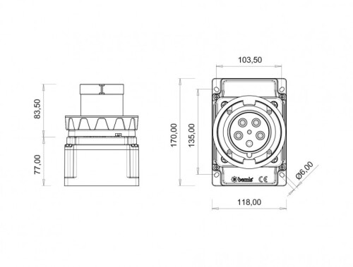 Bemis BC1-4505-7210 CEE Norm IP67 63A Duvar Fiş - 2