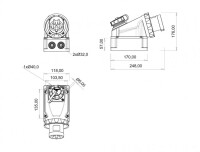 Bemis BC1-4505-7238 CEE Norm IP67 63A 90° Eğik Pano Prizli Duvar Fiş - 2