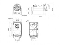 Bemis BC1-6505-7238 CEE Norm IP67 125A 90° Eğik Pano Prizli Duvar Fişi - 2