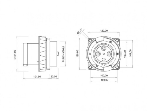 Bemis BC1-8504-7114 CEE Norm IP67 380V-450V Makine Fişi - 2