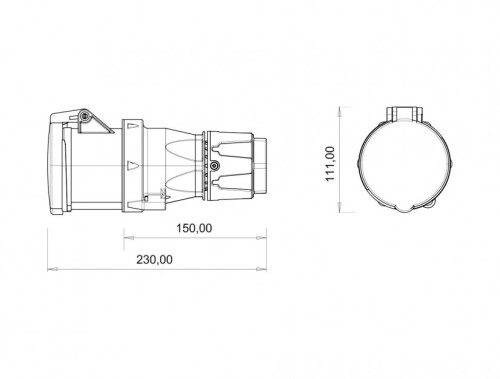 Bemis BC3-4403-2312 CEE Norm IP44 63A Uzatma Priz (Pilotlu) - 2