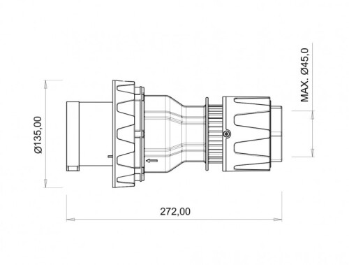 Bemis BC3-6403-7011 CEE Norm IP67 125A Düz Fiş (Pilotlu) - 2