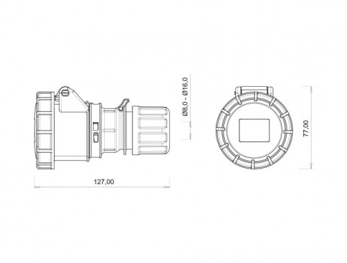 Bemis BCS-1403-7312 CEE Norm IP67 3/16A Uzatma Priz - 2