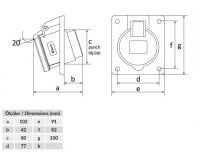 Bemis BCS-3403-2420 CEE Norm IP44 3/32A 45° Eğik Makine Prizi - 2