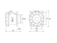 Bemis BCS-3504-7413 CEE Norm IP67 4/32A Makine Prizi - 2