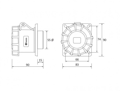 Bemis BCS-3504-7413 CEE Norm IP67 4/32A Makine Prizi - 2