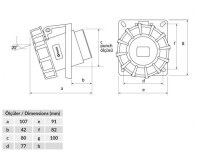 Bemis BCS-3504-7420 CEE Norm IP67 4/32A 45° Eğik Makine Prizi - 2