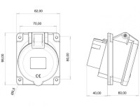 Bemis BCS-3505-2420 CEE Norm IP44 5/32A 45° Eğik Makine Prizi - 2