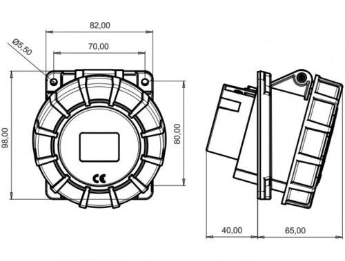 Bemis BCS-3505-7420 CEE Norm IP67 5/32A 45° Eğik Makine Prizi - 2