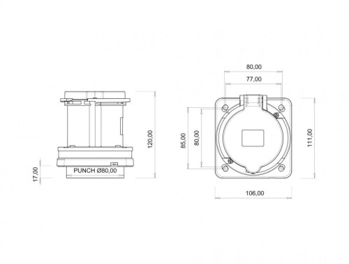 Bemis BCS-4504-2413 CEE Norm IP44 4/63A Makine Prizi - 2