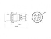 Bemis BCS-4505-2011 CEE Norm IP44 5/63A Düz Fiş - 2