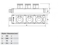 Bemis BG4-1016-1610 CEE Norm IP44 Tribox Grup Priz - 2