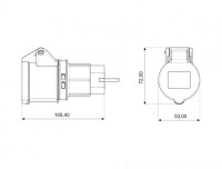 Bemis BKT-0106-2000 1/16A. Fiş - 3/16A. Adaptör Priz - 2