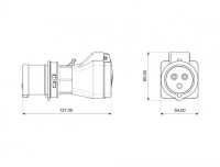 Bemis BKT-0502-2000 3/16A. Fiş - 1/16A. Adaptör Priz - 2