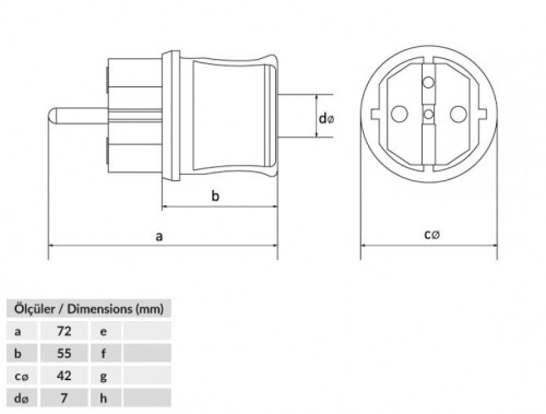 Bemis BP1-1402-2011 CEE Norm IP44 220V-250V Düz Fiş - 2