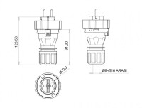 Bemis BS1-1402-7011 CEE Norm IP68 220V-250V Düz Fiş - 2