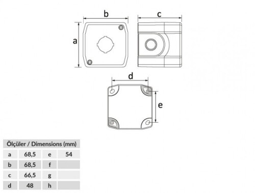 Bemis BT3-1000-0002 IP44 Tekli Buton Kutusu - 2