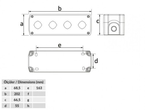 Bemis BT3-4000-0002 IP44 Dörtlü Buton Kutusu - 2