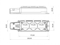 Bemis BV1-1402-3613 1/16A Kauçuk Üçlü Grup Priz (Yeşil) - 2