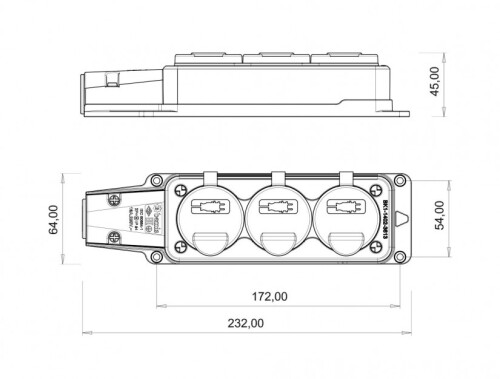 Bemis BV1-1402-3613 1/16A Kauçuk Üçlü Grup Priz (Yeşil) - 2