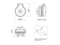 Bemis BY8-1402-2447 CEE Norm IP44 1/16A Fransız Tipi Hzılı Bağlantılı Somunlu Priz - 2