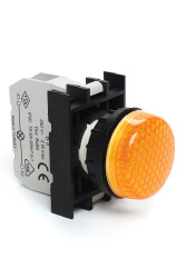 Emas B0W0XS Plastik LED'li 48V AC/DC Sarı 22 mm Sinyal - 1