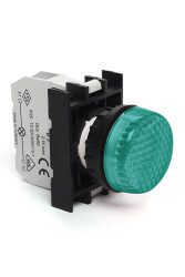 Emas B0Y0XY Plastik LED'li 100-230V AC Yeşil 22 mm Sinyal - 1