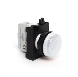 Emas CP050XB Plastik LED'li 12-30V AC/DC Beyaz 22 mm Sinyal 