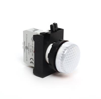 Emas CP050XB Plastik LED'li 12-30V AC/DC Beyaz 22 mm Sinyal - 1