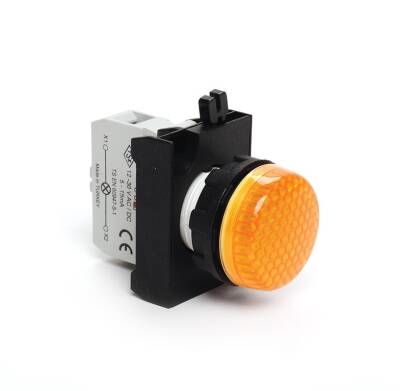 Emas CP080XS Plastik LED'li 12-30V AC/DC Sarı 22 mm Sinyal - 1