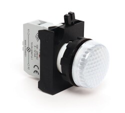 Emas CP0B0XB Plastik LED'li 100-230V AC Beyaz 22 mm Sinyal 